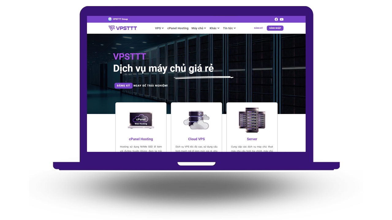 Website mẫu trên laptop